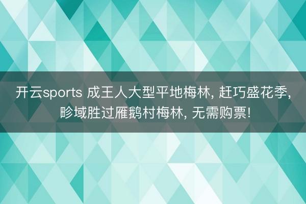 开云sports 成王人大型平地梅林, 赶巧盛花季, 畛域胜过雁鹅村梅林, 无需购票!