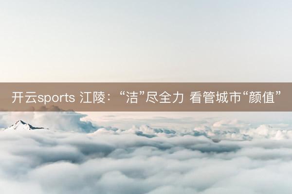 开云sports 江陵：“洁”尽全力 看管城市“颜值”