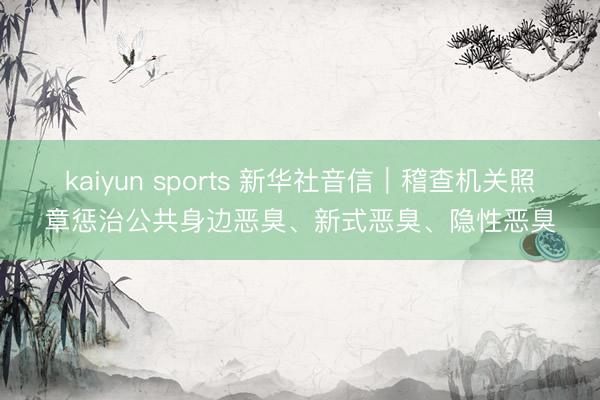kaiyun sports 新华社音信｜稽查机关照章惩治公共身边恶臭、新式恶臭、隐性恶臭