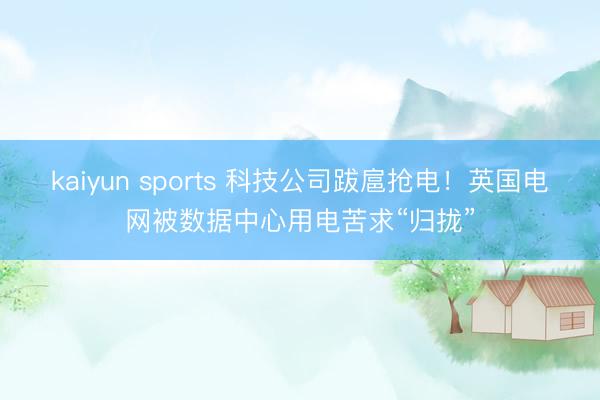 kaiyun sports 科技公司跋扈抢电!英国电网被数据中心用电苦求“归拢”