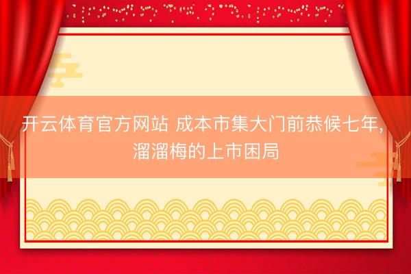 开云体育官方网站 成本市集大门前恭候七年， 溜溜梅的上市困局