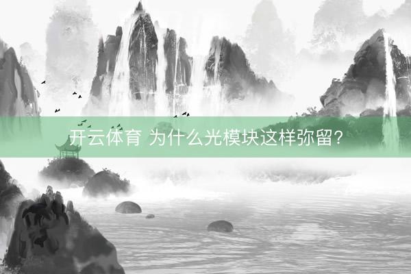 开云体育 为什么光模块这样弥留?