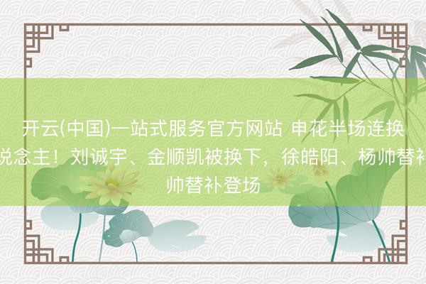 开云(中国)一站式服务官方网站 申花半场连换两东说念主！刘诚宇、金顺凯被换下，徐皓阳、杨帅替补登场