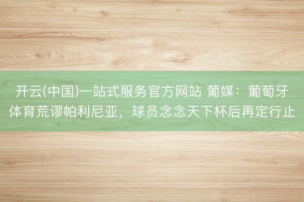 开云(中国)一站式服务官方网站 葡媒:葡萄牙体育荒谬帕利尼亚,球员念念天下杯后再定行止