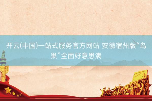 开云(中国)一站式服务官方网站 安徽宿州版“鸟巢”全面好意思满