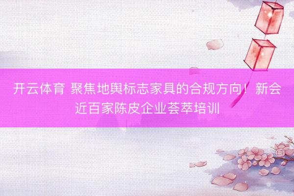 开云体育 聚焦地舆标志家具的合规方向！新会近百家陈皮企业荟萃培训